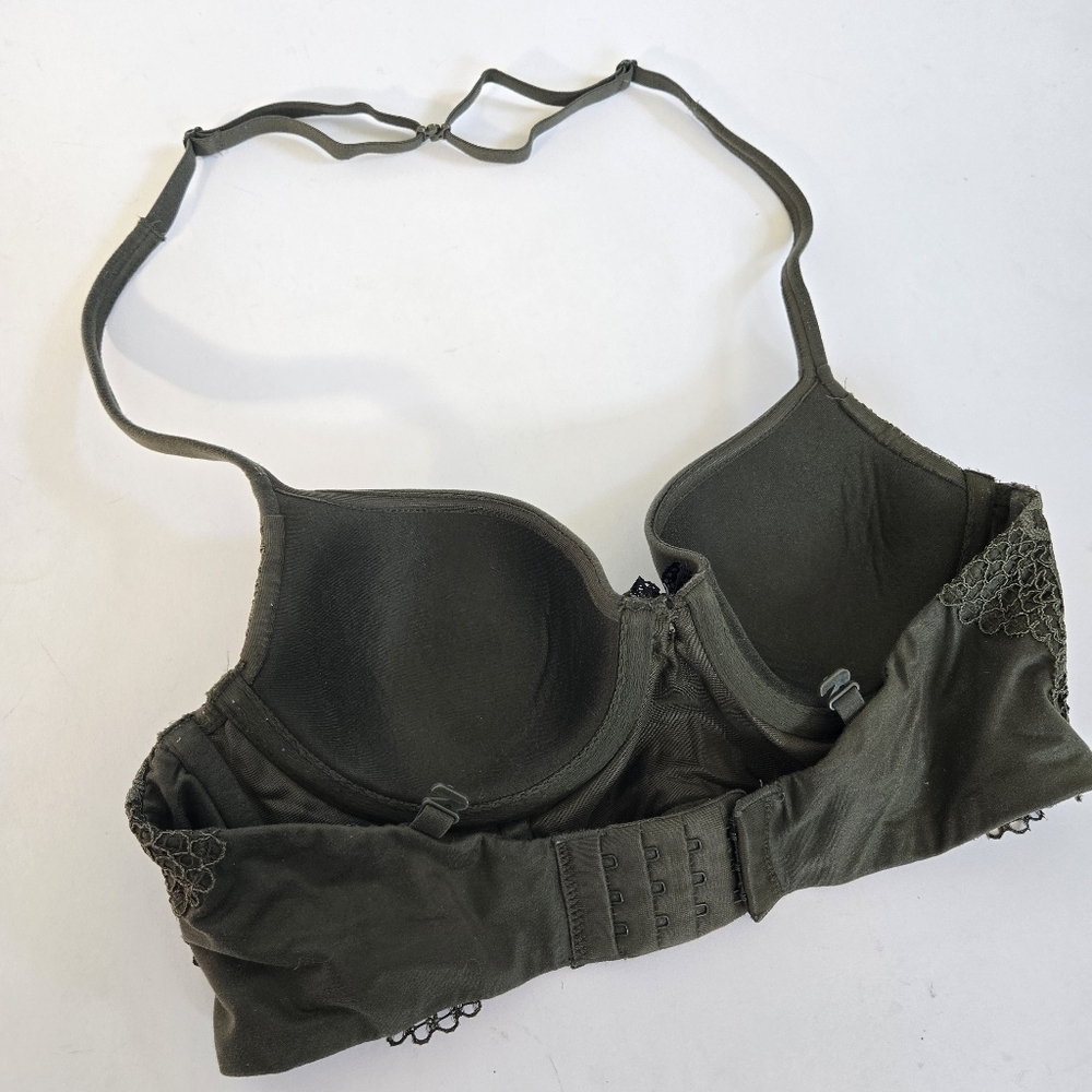 Victoria secret body by Victoria lined demi bust olive green with lace sz 34B - Picture 8 of 8